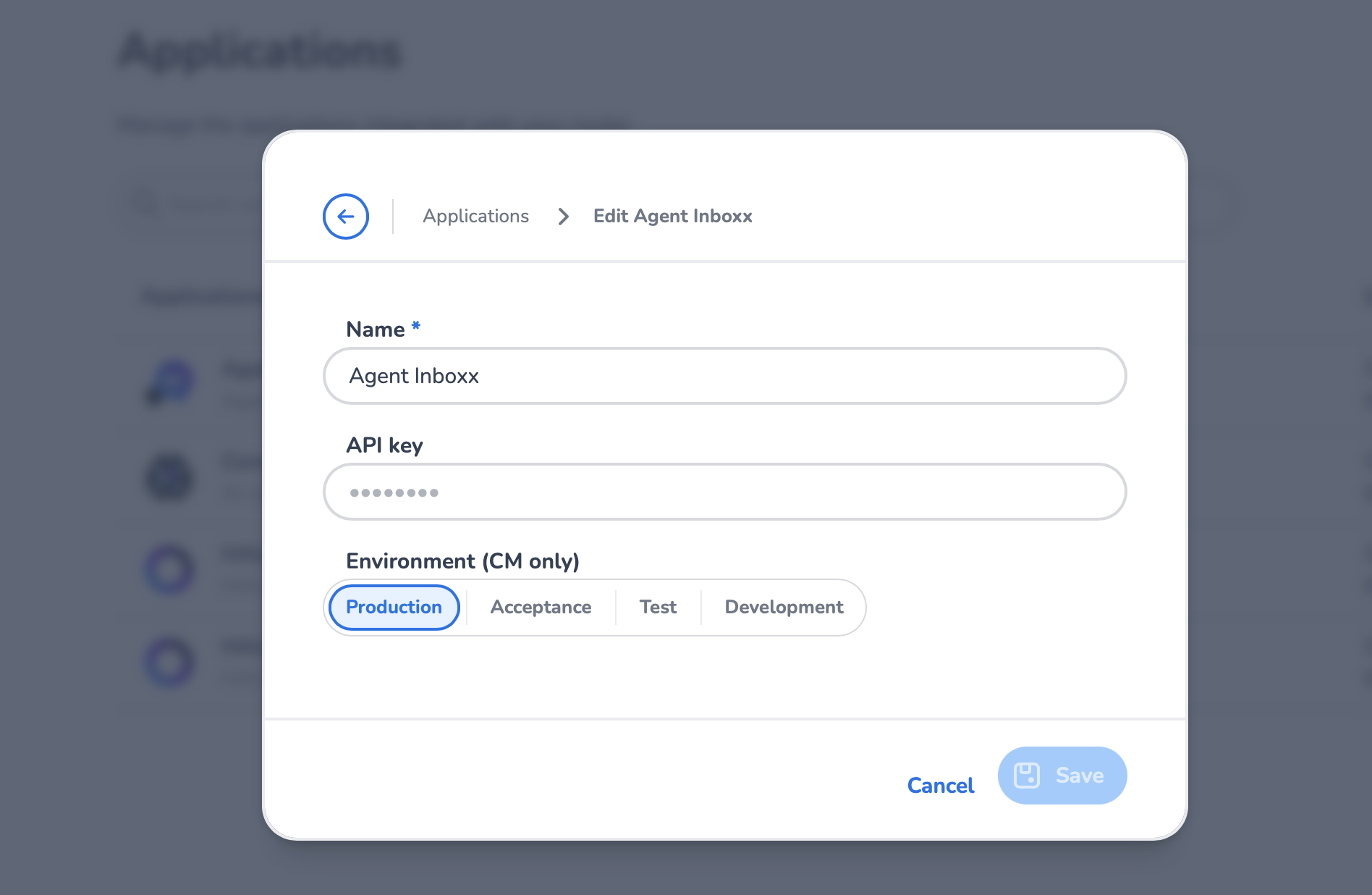 Application settings