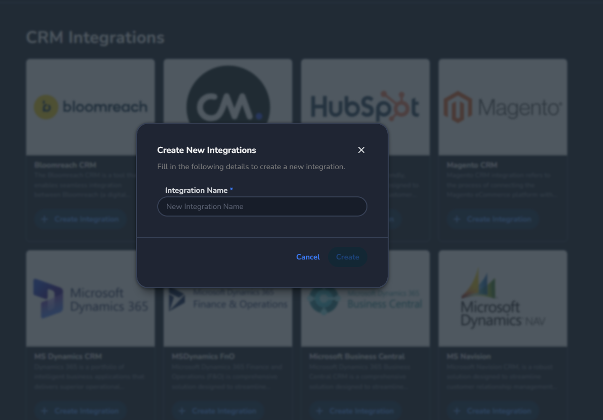 Bloomreach create integration screen in Marketplace