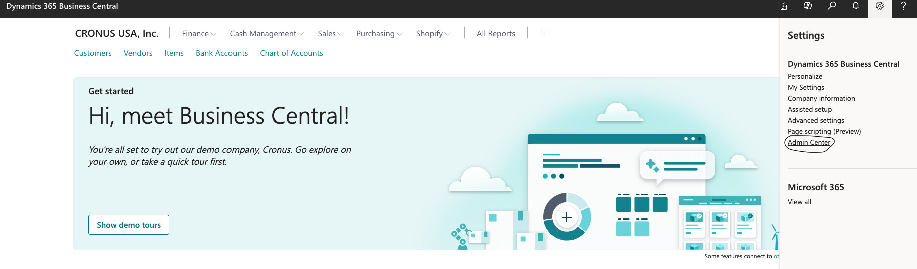 Business Central sign-in screen