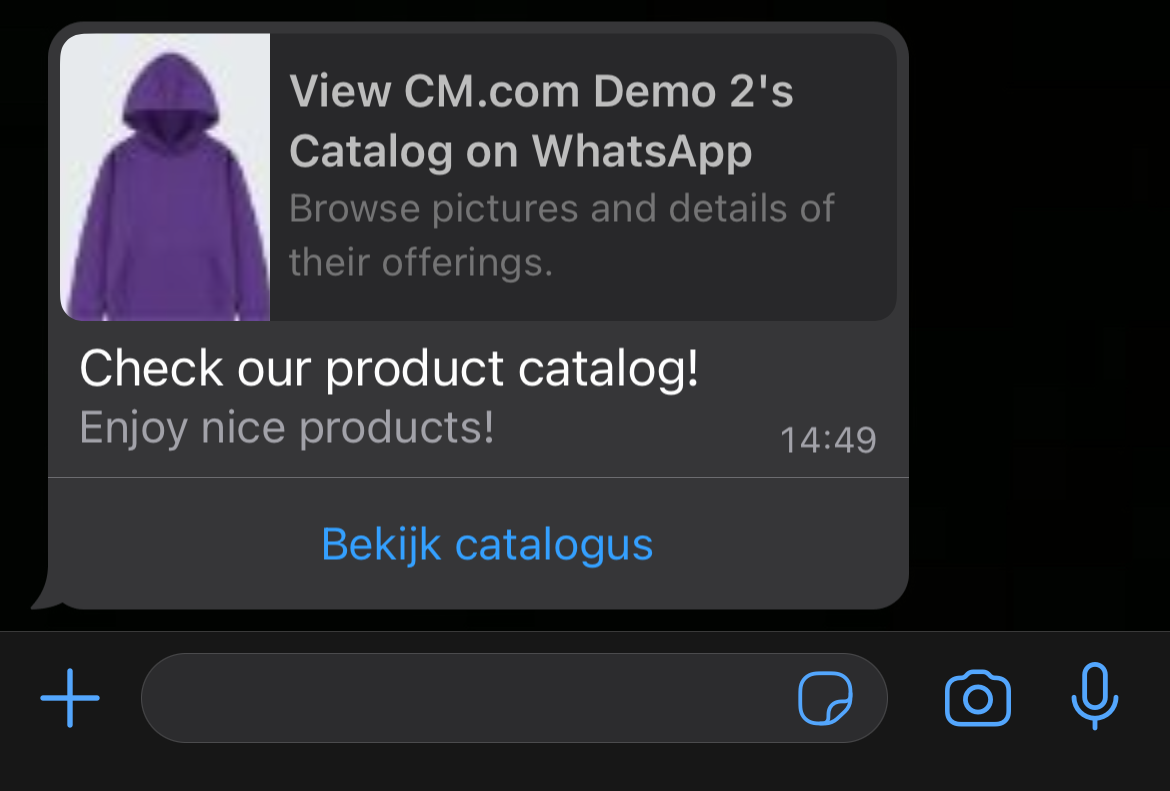 Catalogue message