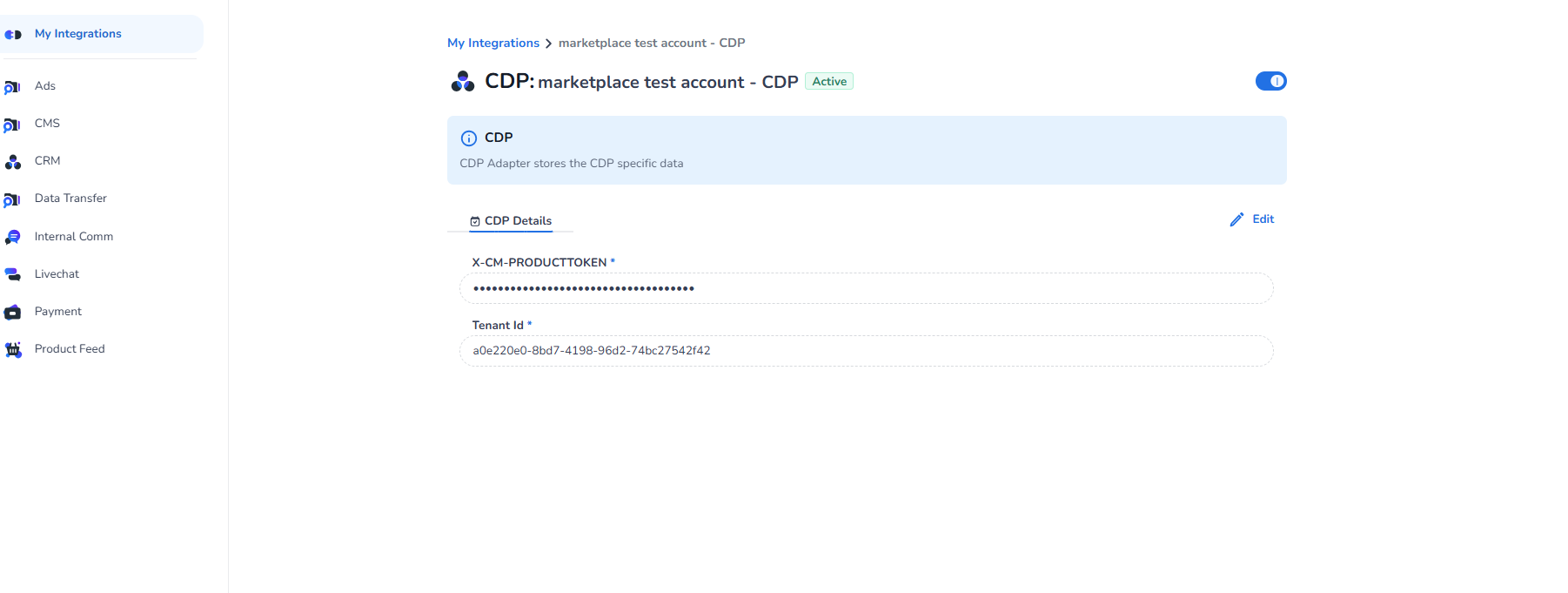 CDP Details form fully filled in