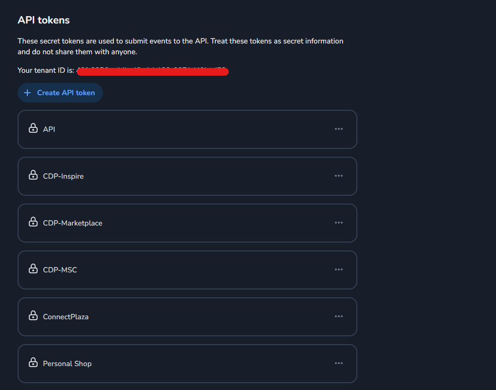 CDP API Token section under Settings > General