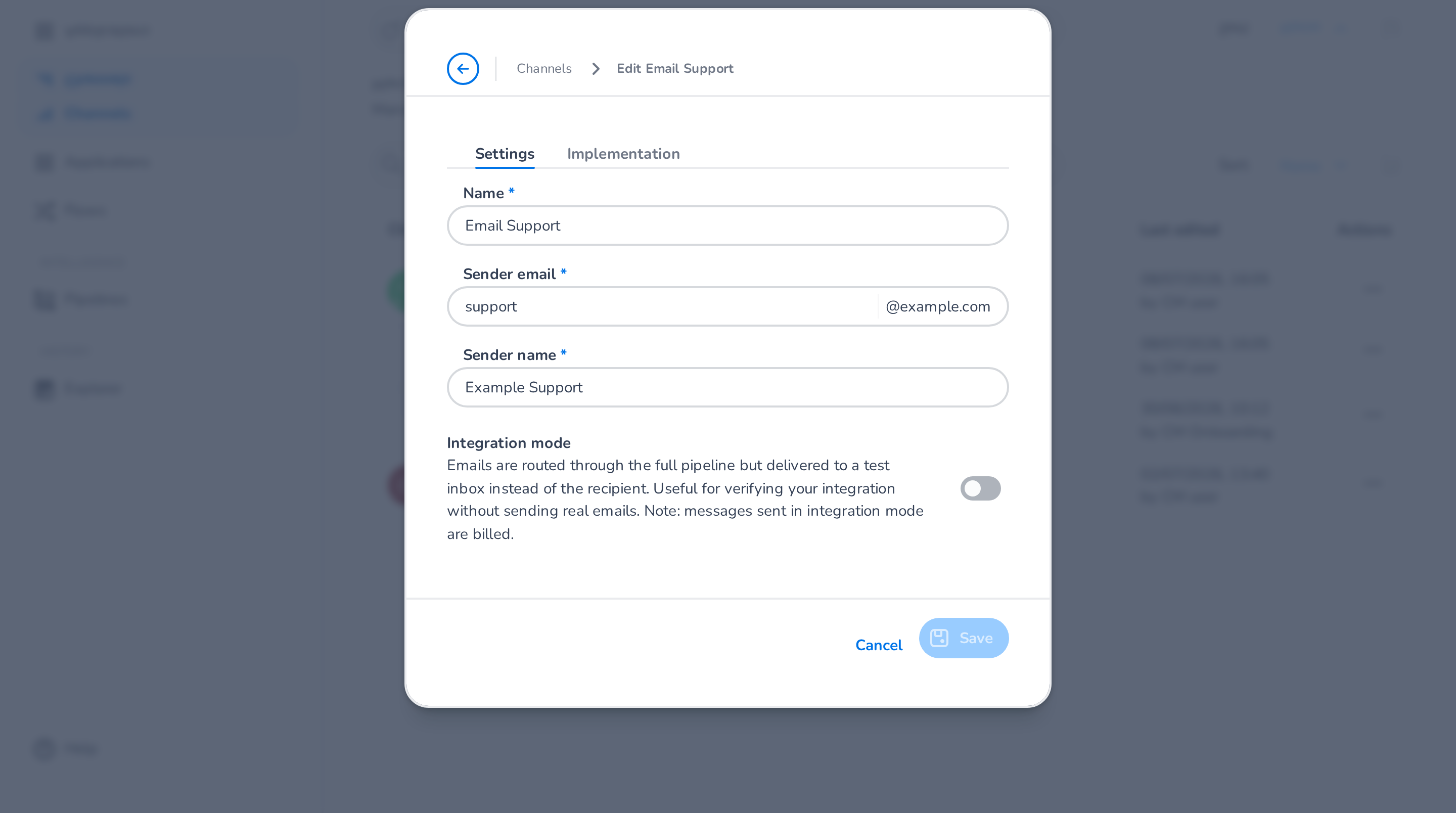 Email settings