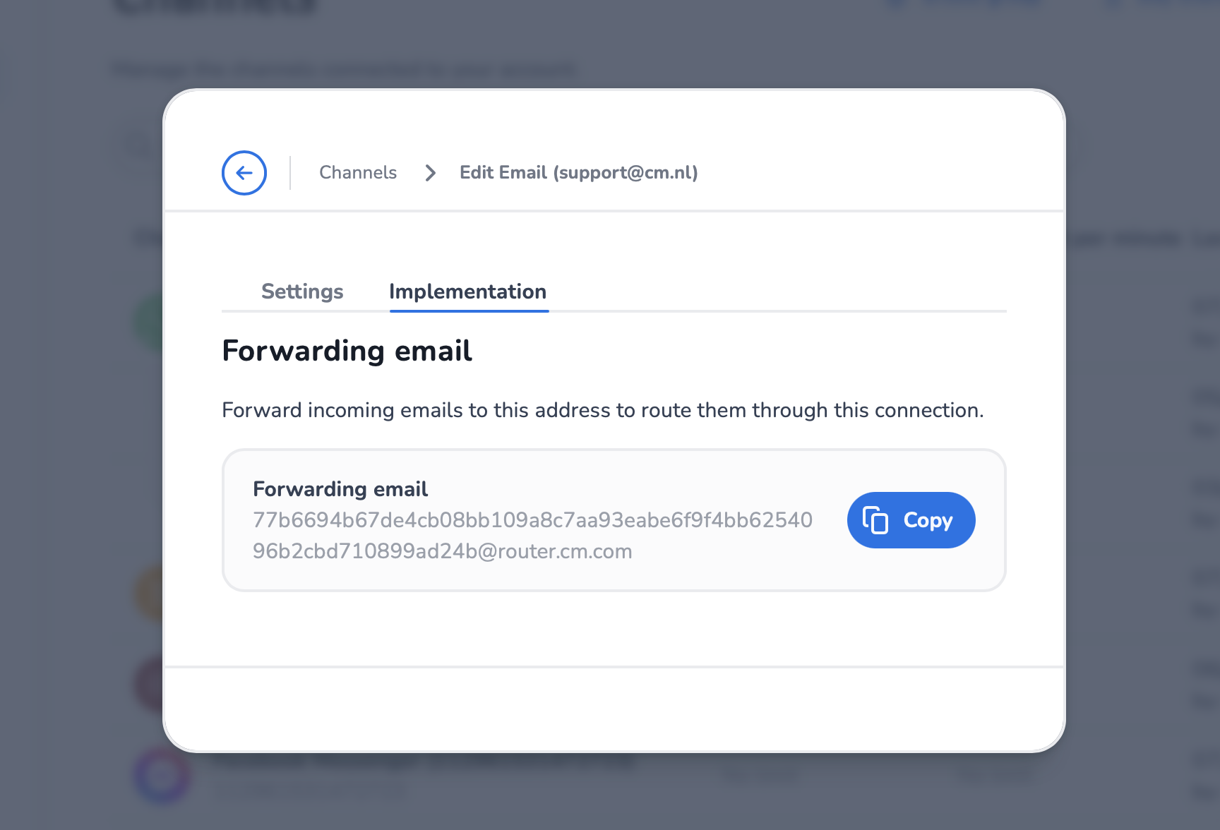 Email implementation details