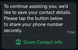 Request contact info message