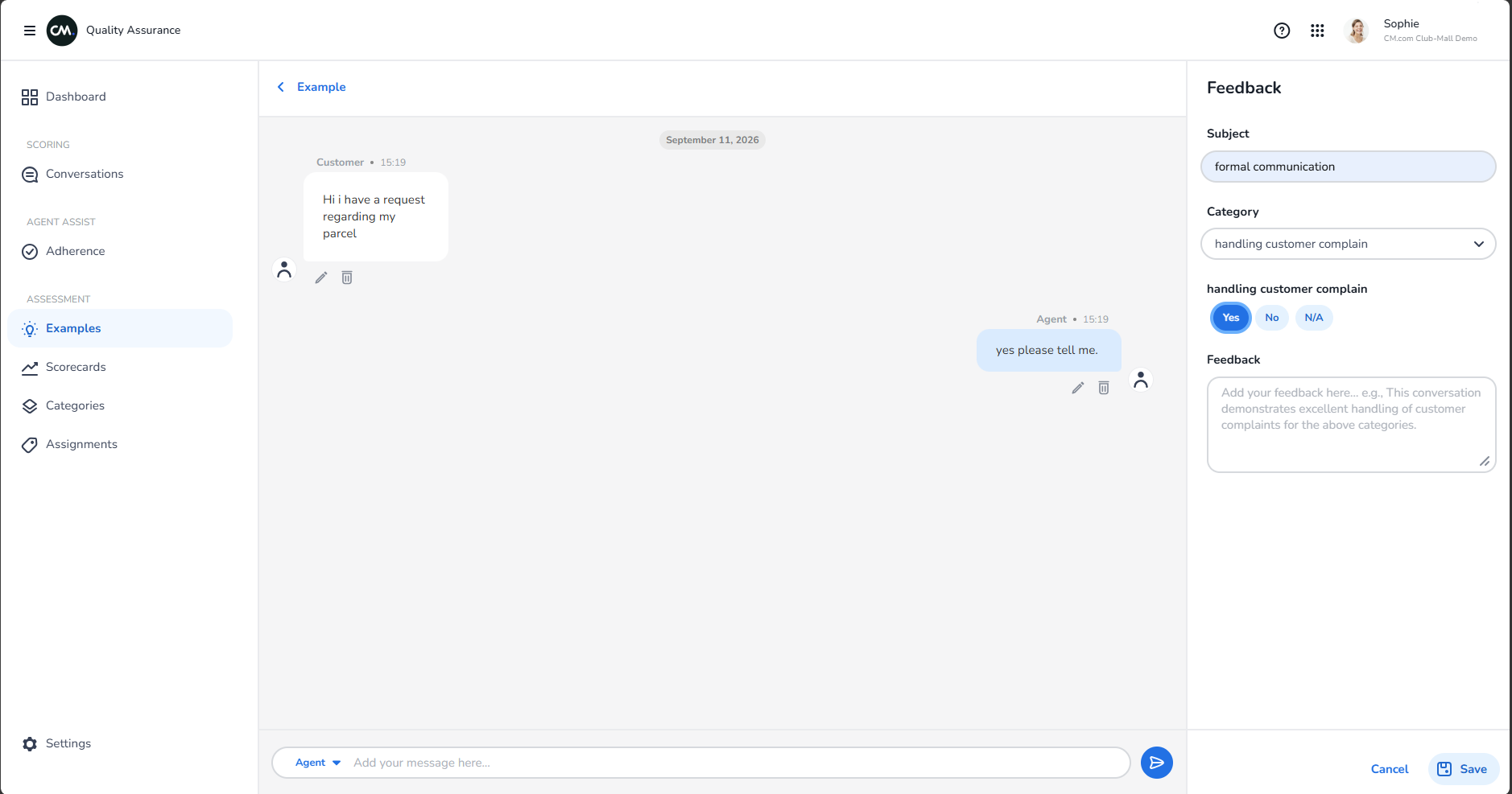 Create example from scratch