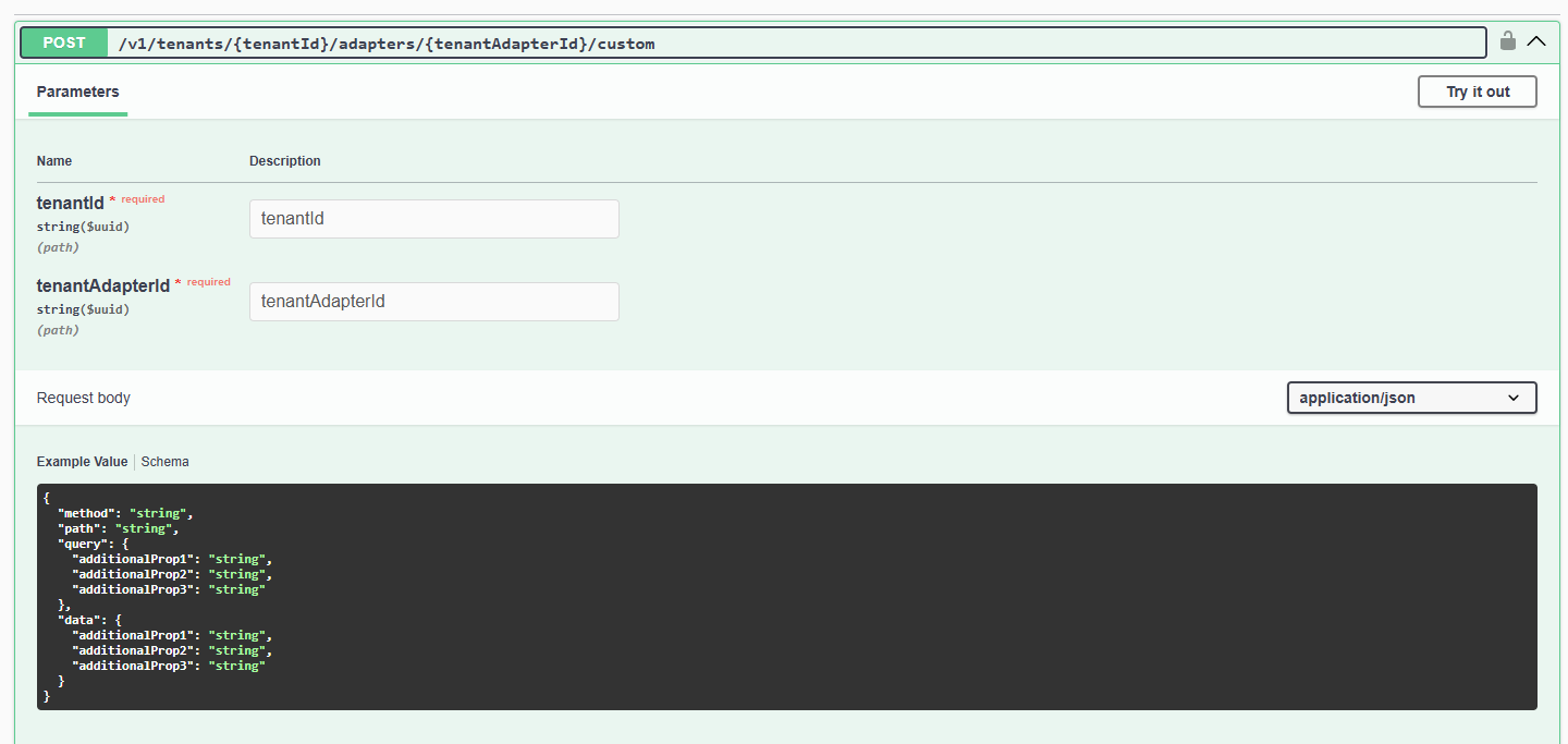Custom endpoint data payload example