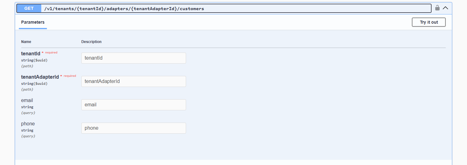 Customer endpoint example