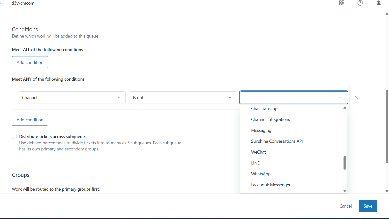 Zendesk Omnichannel routing configuration