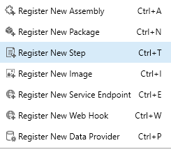 Register new step option for a webhook