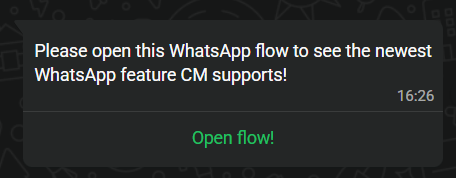 Example of Flows template message