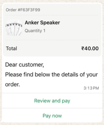 Example of an order_details template message