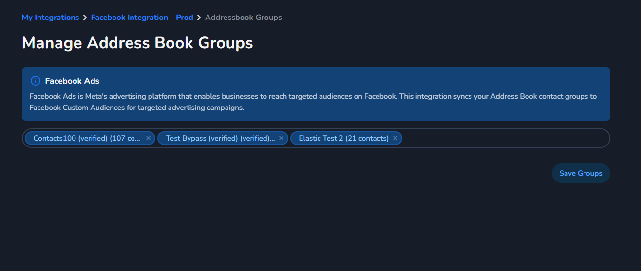 Selecting AddressBook groups and saving them