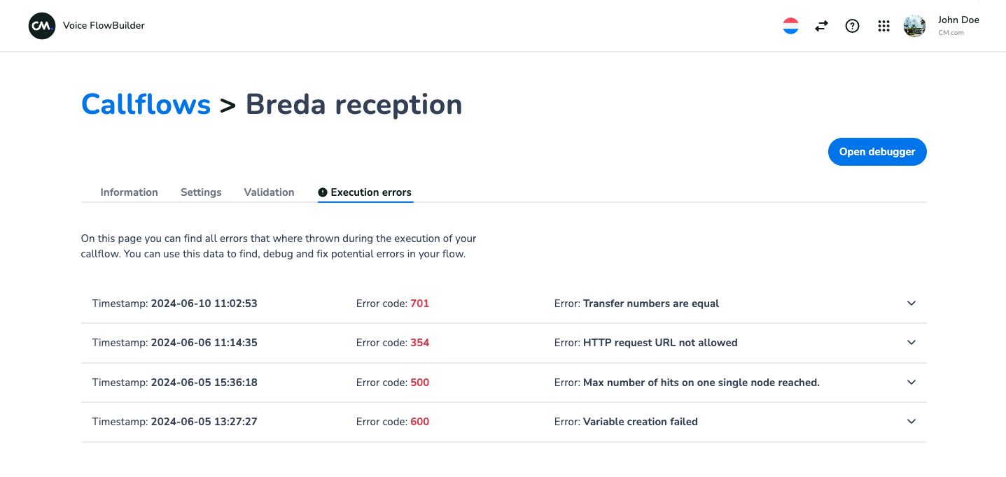 Execution errors