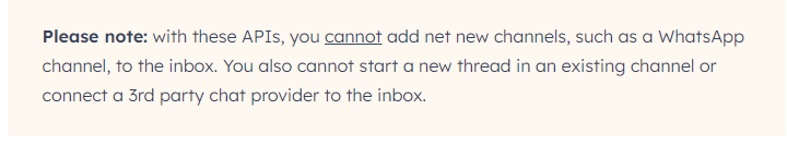 HubSpot Conversations API documentation