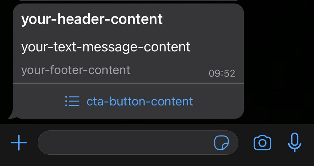 Interactive list message