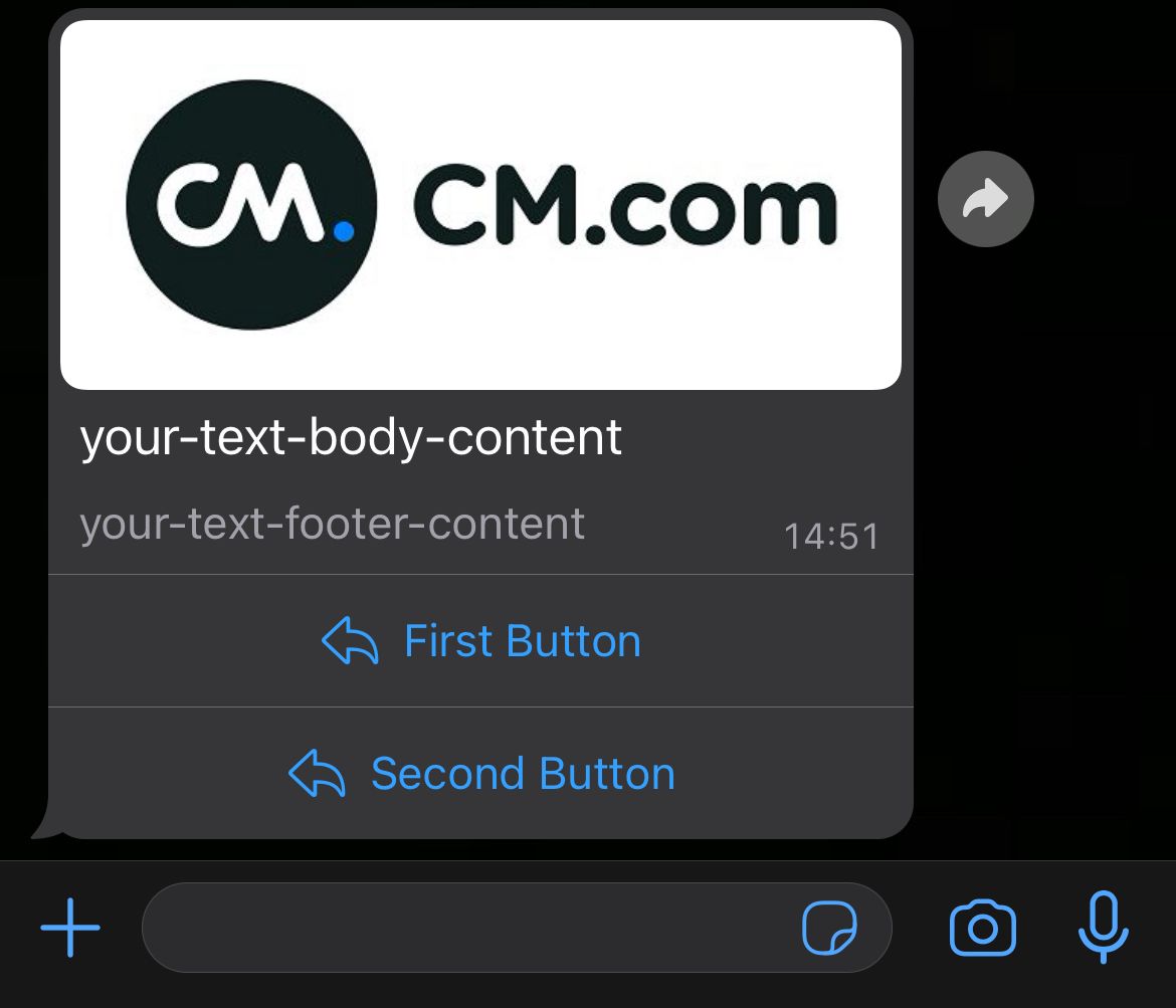 Interactive reply button message with image
