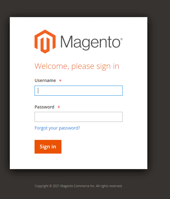 Magento two-factor authorization configuration error screen