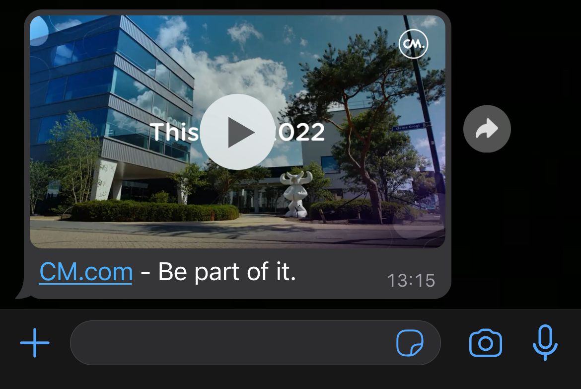 Media message containing a video