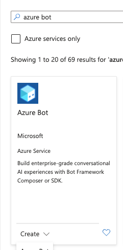 Create Azure bot resource