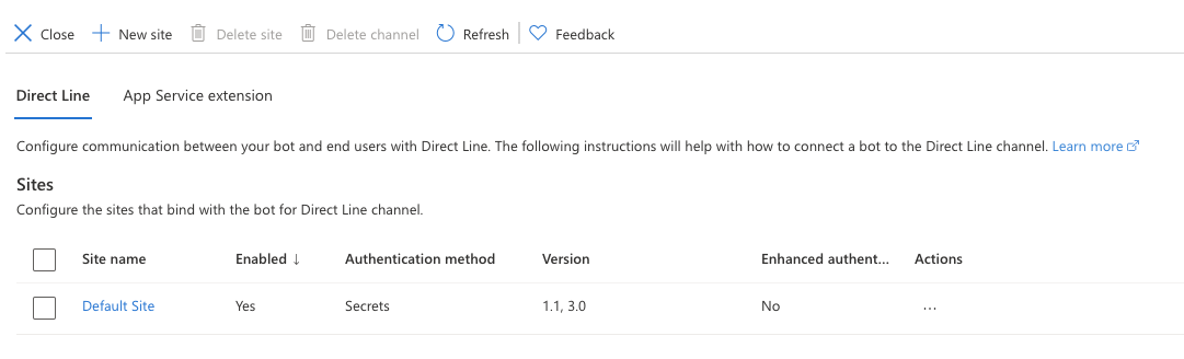 Configure Direct Line channel