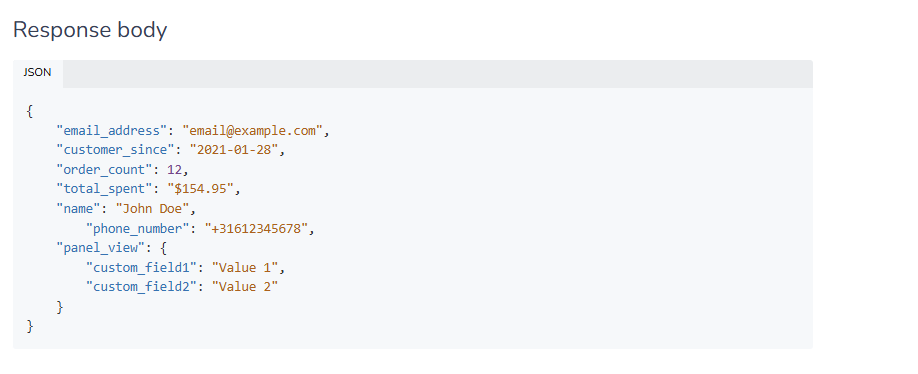 panel_view specification in MSC request payload