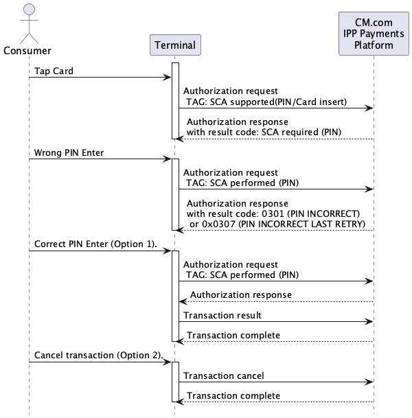 Transaction with Wrong PIN and last attempt