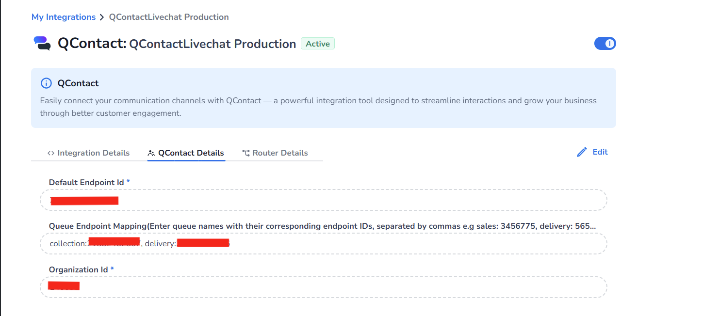 Marketplace form fields for QContact details