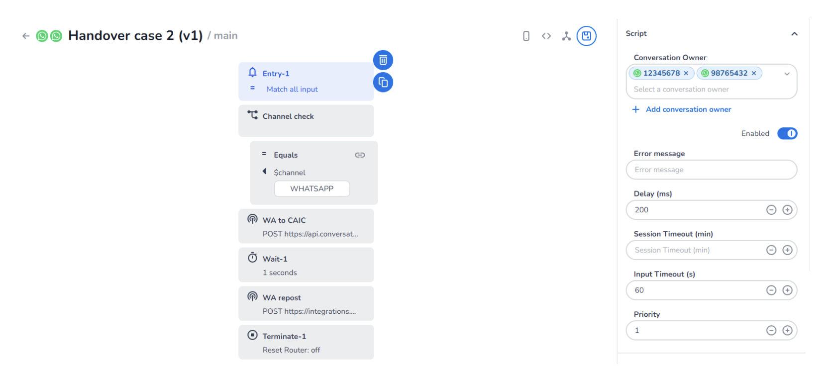 Routing specific channel identifiers using Web Requests block
