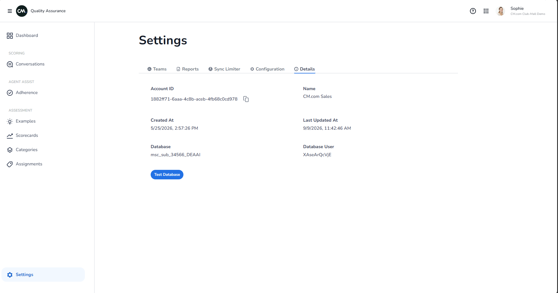 Account details