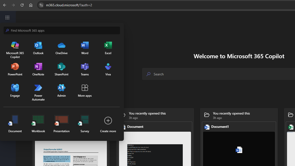 Office 365 nine-tile menu with the SharePoint app highlighted