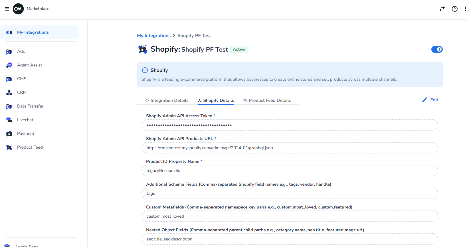 Shopify delivery details showing Additional Schema Fields and Nested Object Fields note