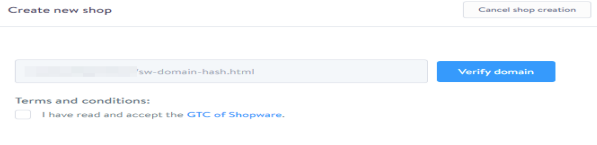 Shopware domain verification step