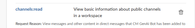 Permission added inside OAuth &amp; Permissions