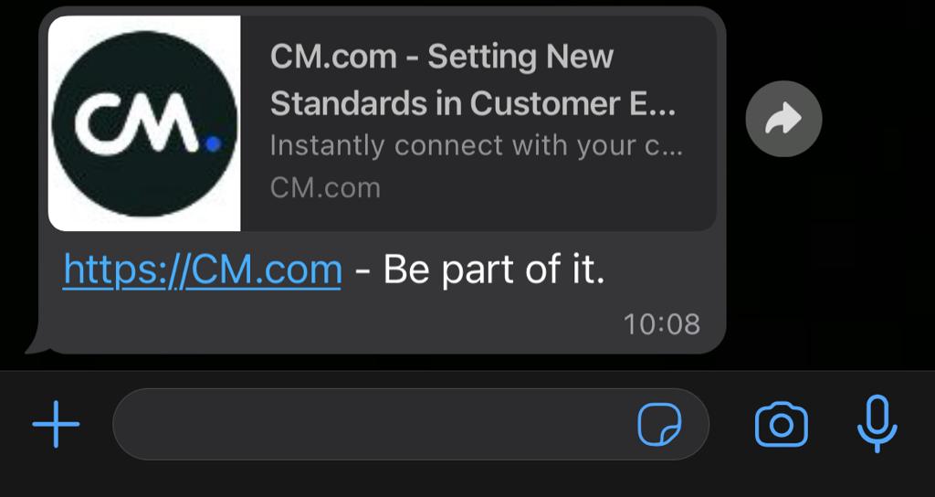 Text message with URL preview
