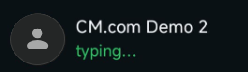 Typing indicator in the chat list and below the business name