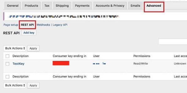 WooCommerce Add Key button