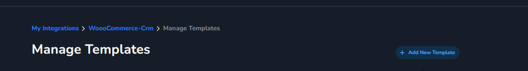 Add New Template button on the Manage Templates page