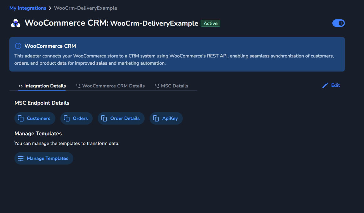Selecting WooCommerce from the list of available integrations